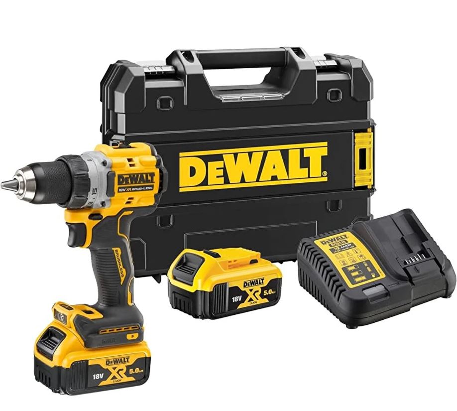 DEWALT DCD800P2T-QW DARBESIZ VIDALAMA MATKAP ÇIFT AKÜLÜ 18V 5.0 AH 90Nm KÖMÜRSÜZ MOTOR