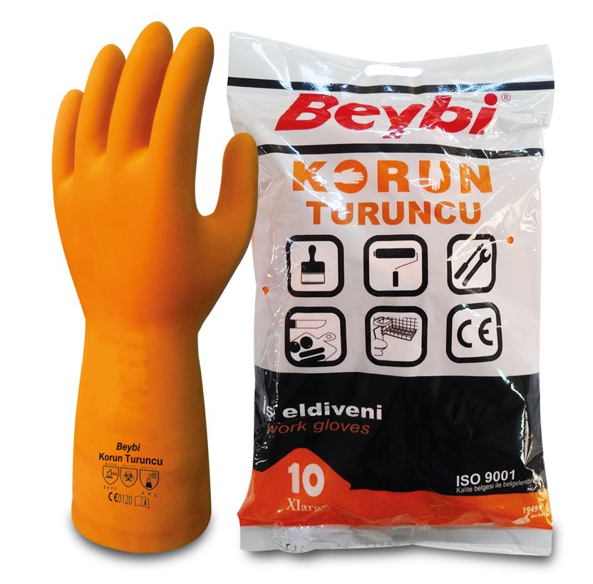 BEYBI KORUN TURUNCU LATEX ISÇI ELDIVENI NO:10