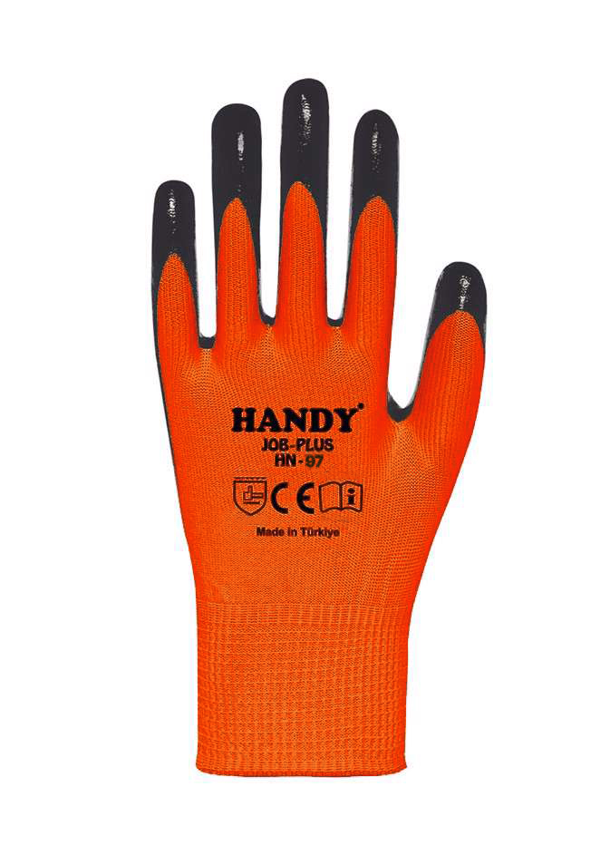 HANDY HN-97 ZEBRA NITRIL ELDIVEN TURUNCU SIYAH NO:9