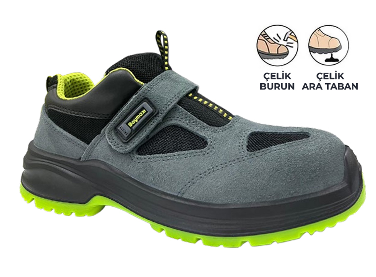 BAYMAX SILVER S1P S-01 ÇELIK TABAN ÇELIK BURUN SÜET CIRTLI AYAKKABI NO:40