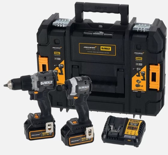 DEWALT MCLAREN DCK200MP2T AKÜLÜ KÖMÜRSÜZ MATKAP VE VIDALAMA IKILI SET (DCD85M + DCF85M) 18V 5 AH