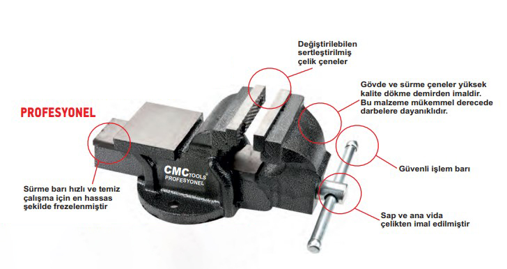 CMC 75mm SABIT TEZGAH MENGENE