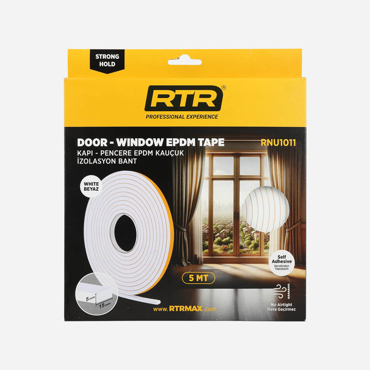 RTRMAX RNU1011 KAPI - PENCERE EPDM IZOLASYON BANT BEYAZ 5 MT
