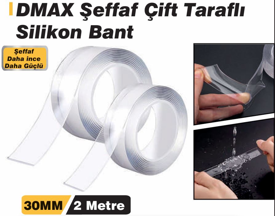 DMAX DMX4621 SEFFAF ÇIFT TARAFLI SILIKON BANT 30 MM* 2MT
