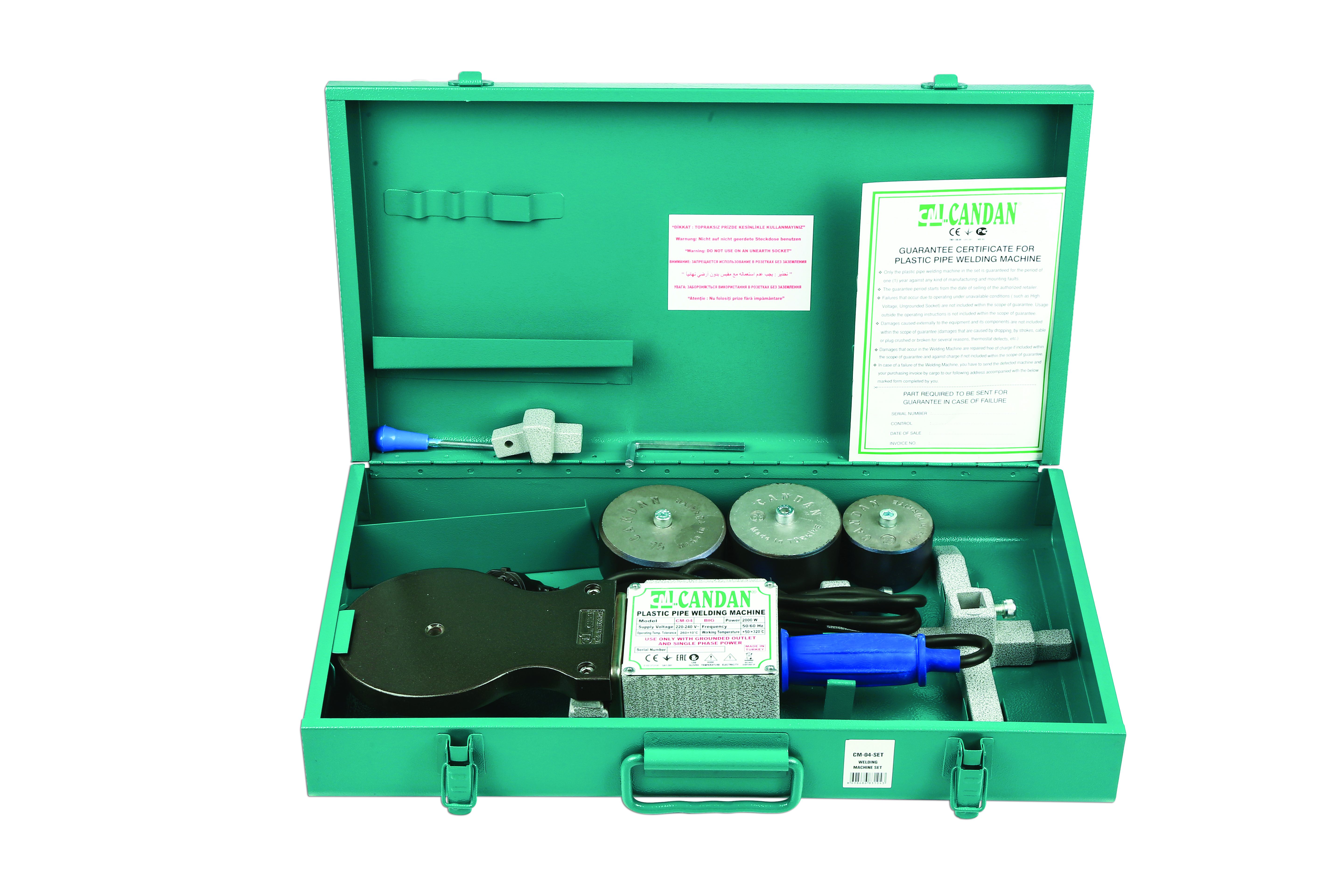 CM-04 CANDAN PPRC PLASTIK BORU KAYNAK MAKINASI SETI 1000W + 1000W (110 MME KADAR KAYNAK YAPABILIR)