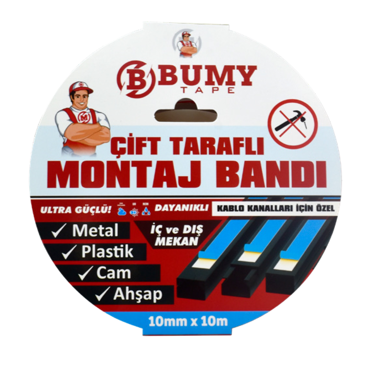 BUMY MFX9868 ÇIFT TARAFLI KÖPÜK MONTAJ BANT 10MMX10M BEYAZ