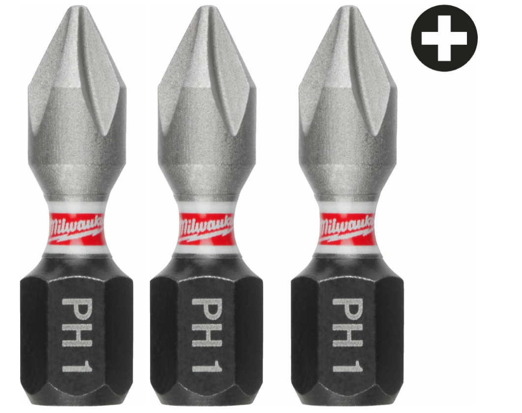 MILWAUKEE BITS UÇ PH1 25mm 3LÜ PKT IMPACT SERI