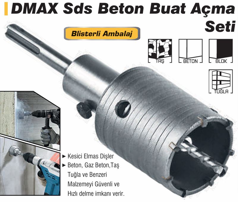 DMAX DMX4509 SDS BETON BUAT AÇMA SETI 55 MM