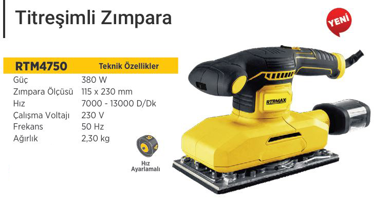RTRMAX RTM4750 TITRESIMLI ZIMPARA 380 W 115x230 MM