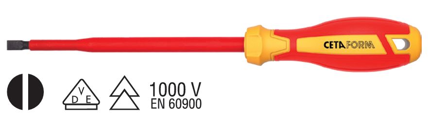 CETA FORM C-PLUS IZOLELI DÜZ UÇLU TORNAVIDA 5,5*125 MM