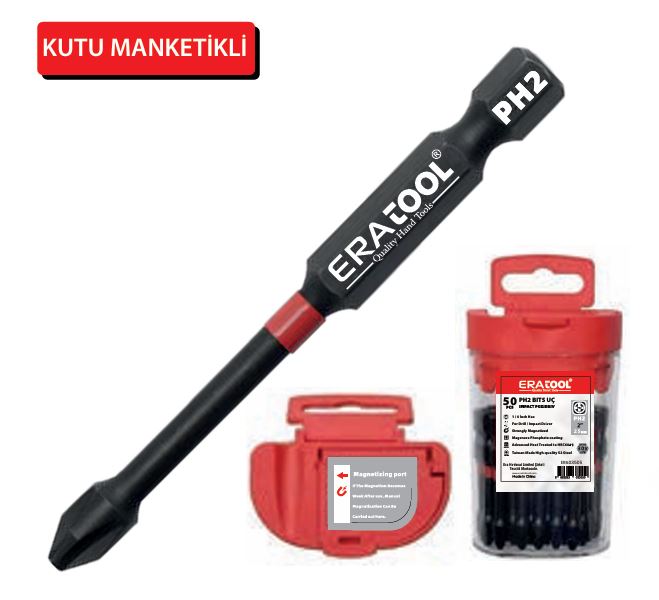 ERATOOL TORSION MANYETIK BITS UÇ PH2*50MM