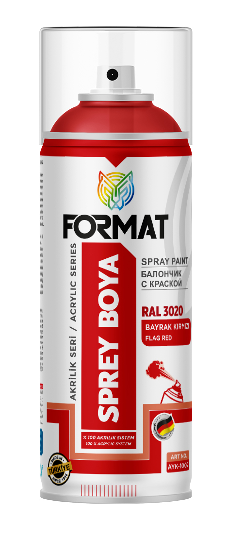 FORMAT RAL 3020 BAYRAK KIRMIZI SPREY BOYA 400 ML