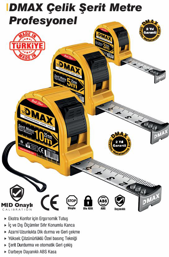 DMAX DMX4745 PROFESYONEL SERIT METRE 3*16 MM