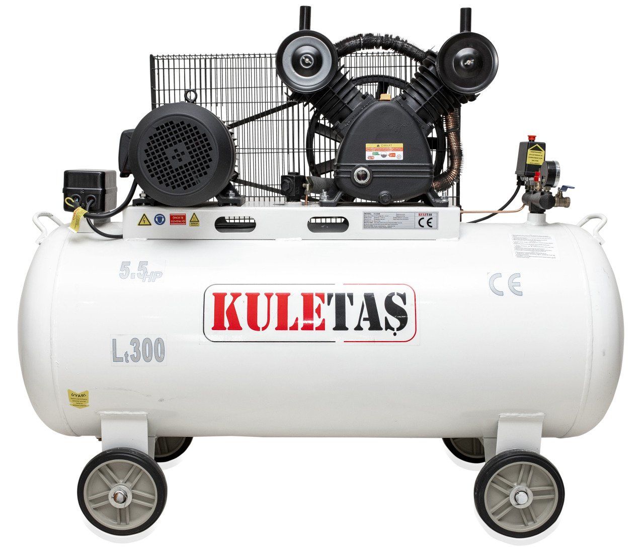 KULETAS HAVA KOMPRESÖRÜ YERLI 300 LT 5,5 HP 380 V 8 BAR