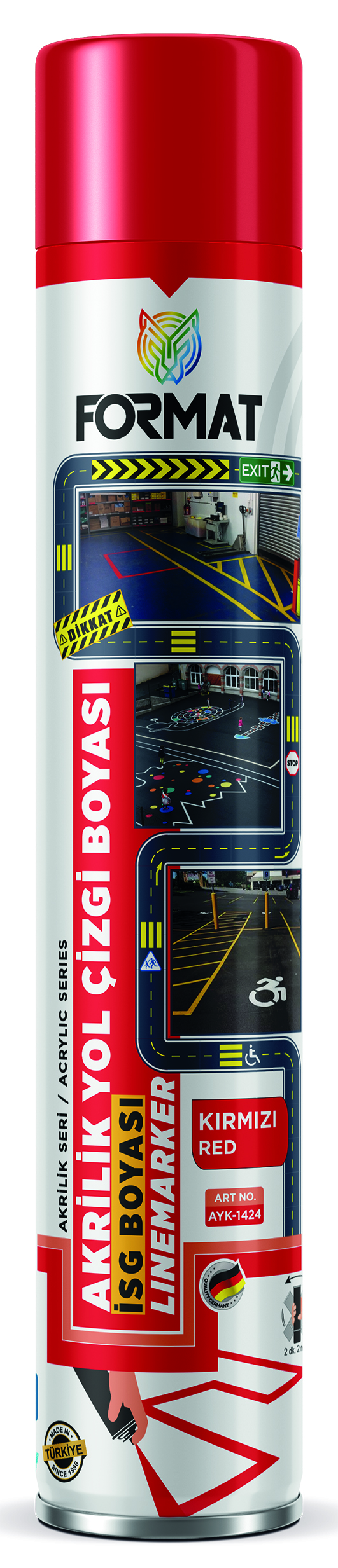 FORMAT YOL ÇIZGI IS GÜVENLIK BOYASI KIRMIZI 750 ML