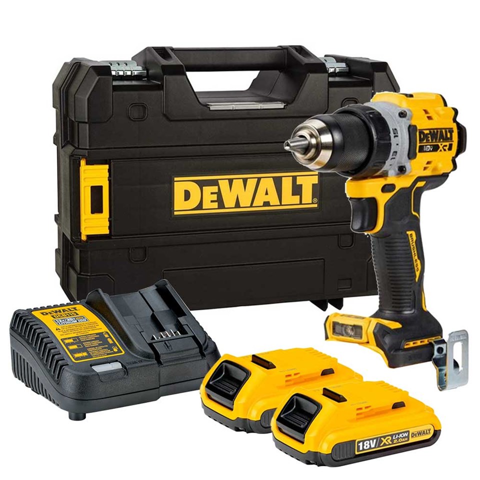 DEWALT DCD800P2T DARBESIZ SARJLI MATKAP 18V 5.0AH LI-ION ÇIFT AKÜLÜ KÖMÜRSÜZ