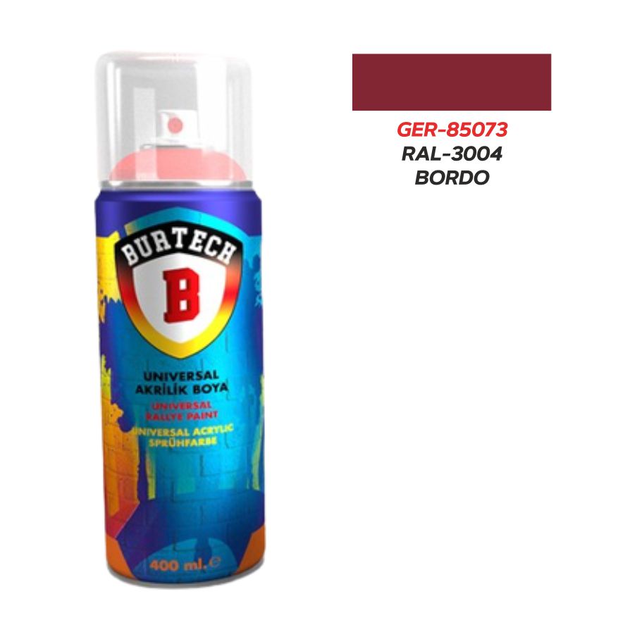 BURTECH ÜNIVERSAL RAL-3004 BORDO SPREY BOYA 400 ml.