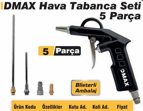 DMAX DMX4114 HAVA TABANCASI SETI 5 PARÇA
