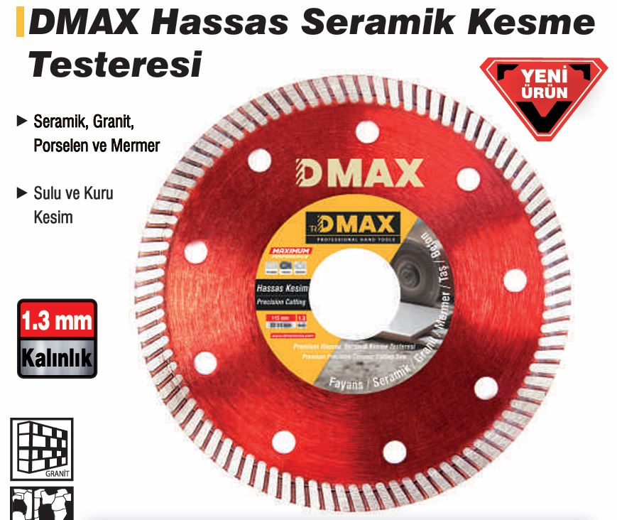 DMAX DMX4710 HASSAS SERAMIK KESME TESTERESI 115*22-23 MM