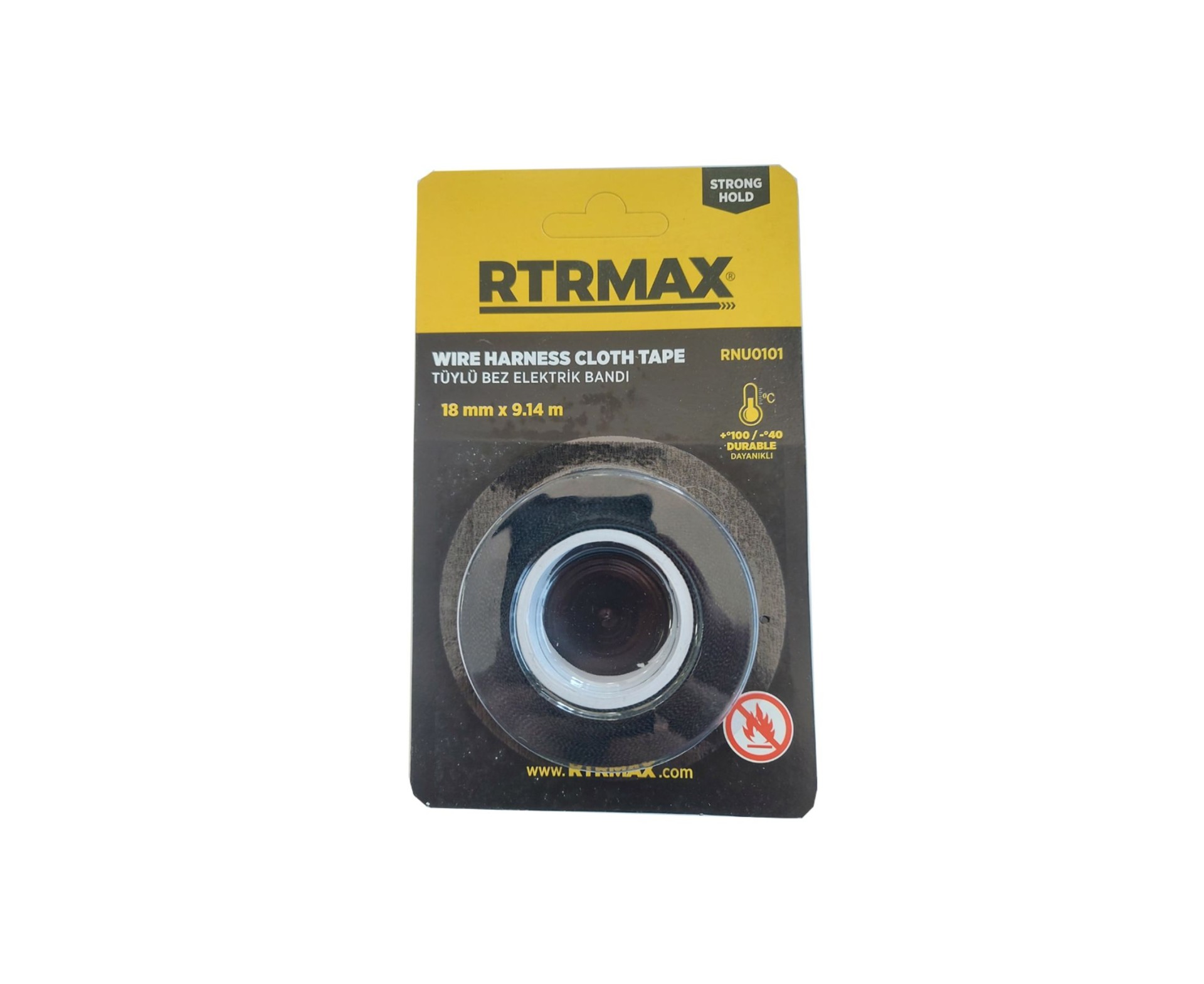 RTRMAX RNU0101 TÜYLÜ BEZ ELEKTRIK BANDI SIYAH 18 MM * 9,14 MT