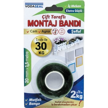 VODASEAL VHB MONTAJ BANDI - 20 MM X 1.5 MT - GRI