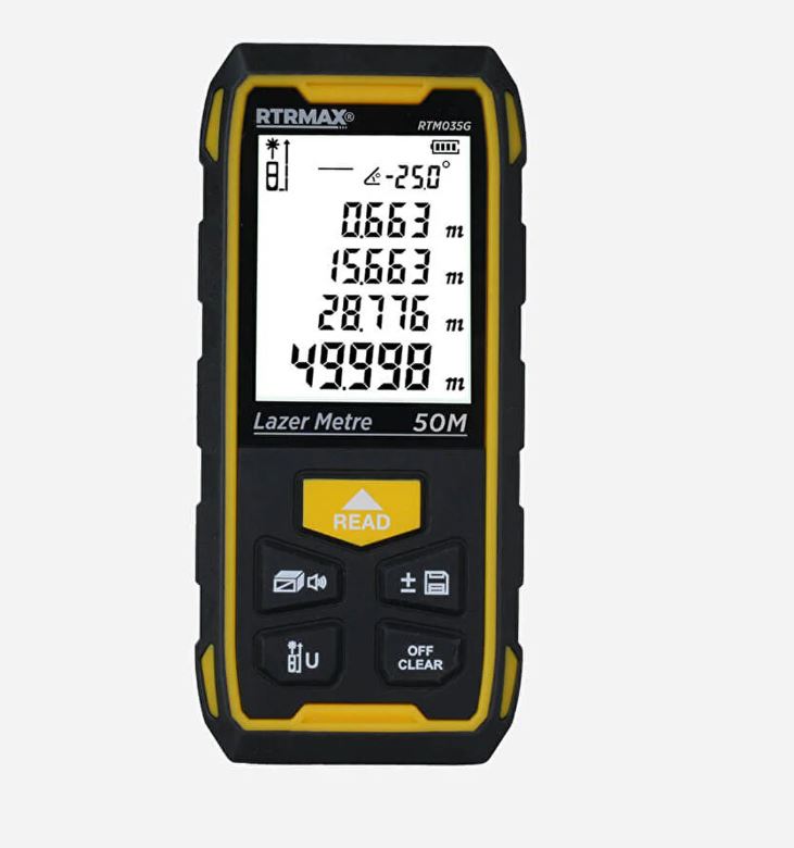 RTRMAX RTM035G SARJLI YESIL LAZER MESAFE ÖLÇER 50 MT
