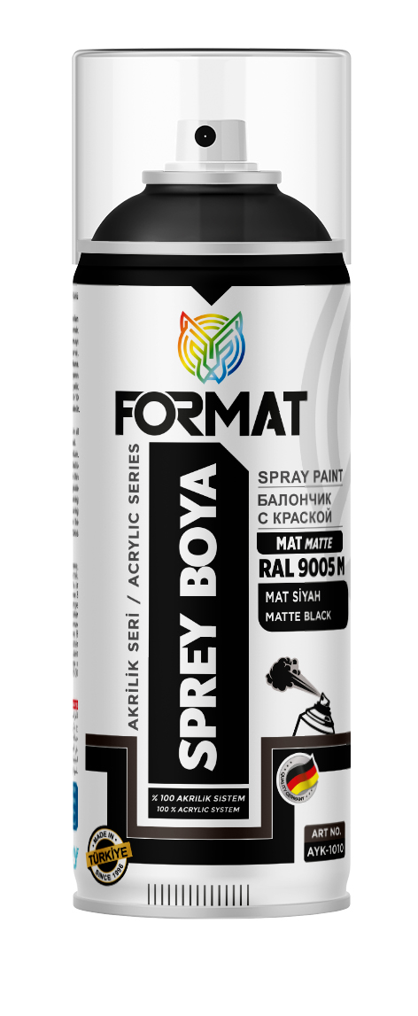 FORMAT RAL 9005M MAT SIYAH SPREY BOYA 400 ML