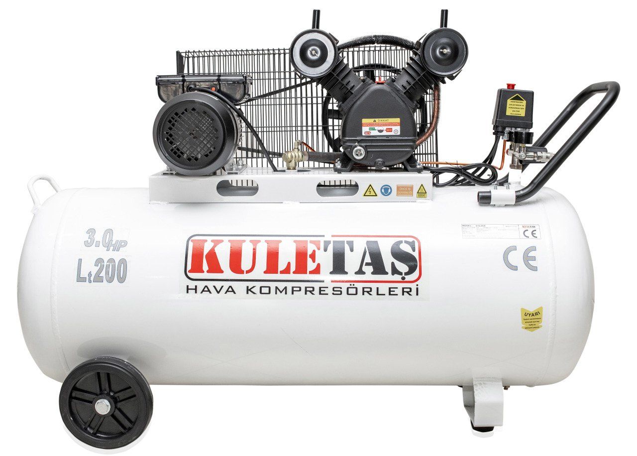 KULETAS HAVA KOMPRESÖRÜ 200 LT 3 HP ÇIFT KAFA 220