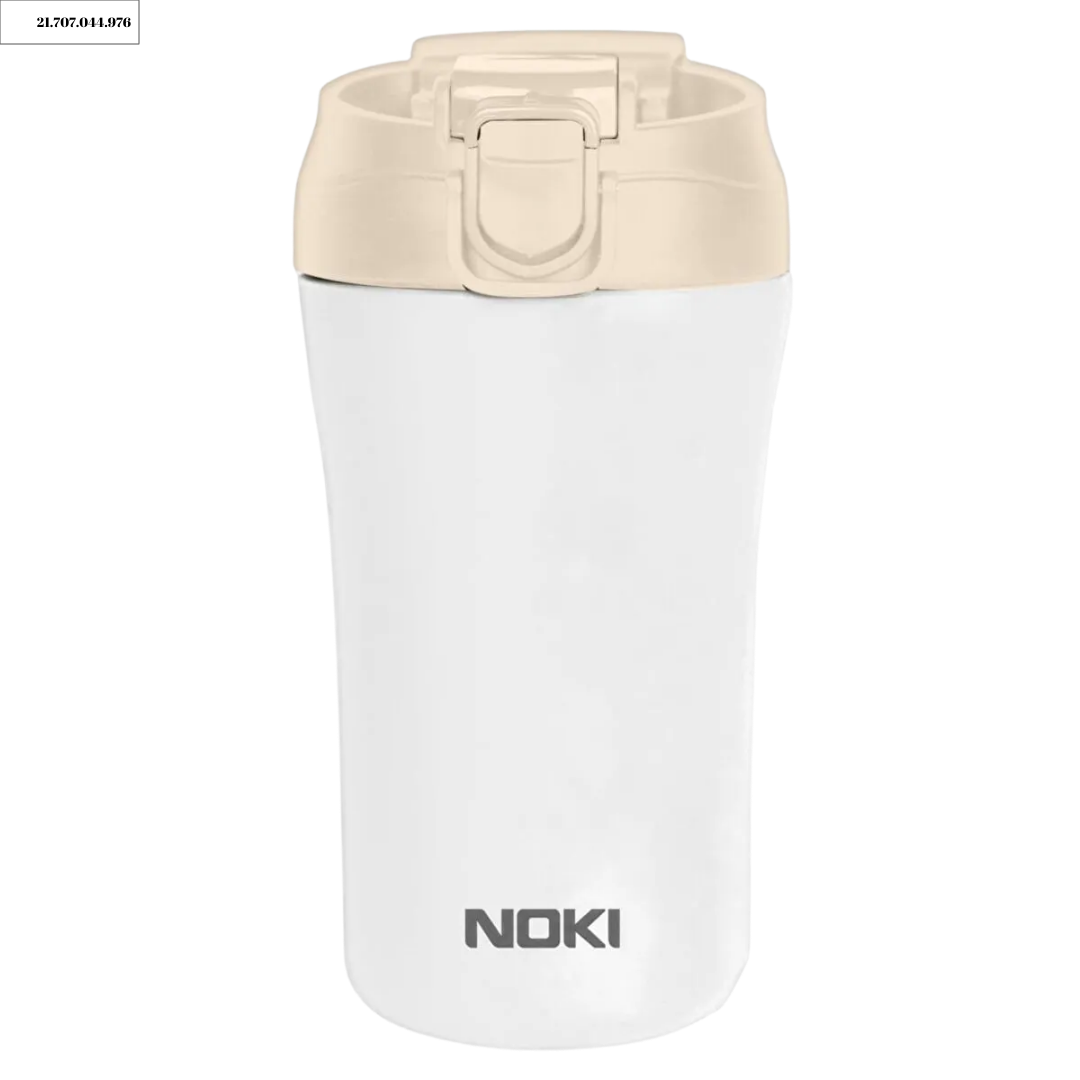 NOKI ÇELIK TERMOS MUG ÇIFT AGIZLIKLI  BEYAZ 400 ML