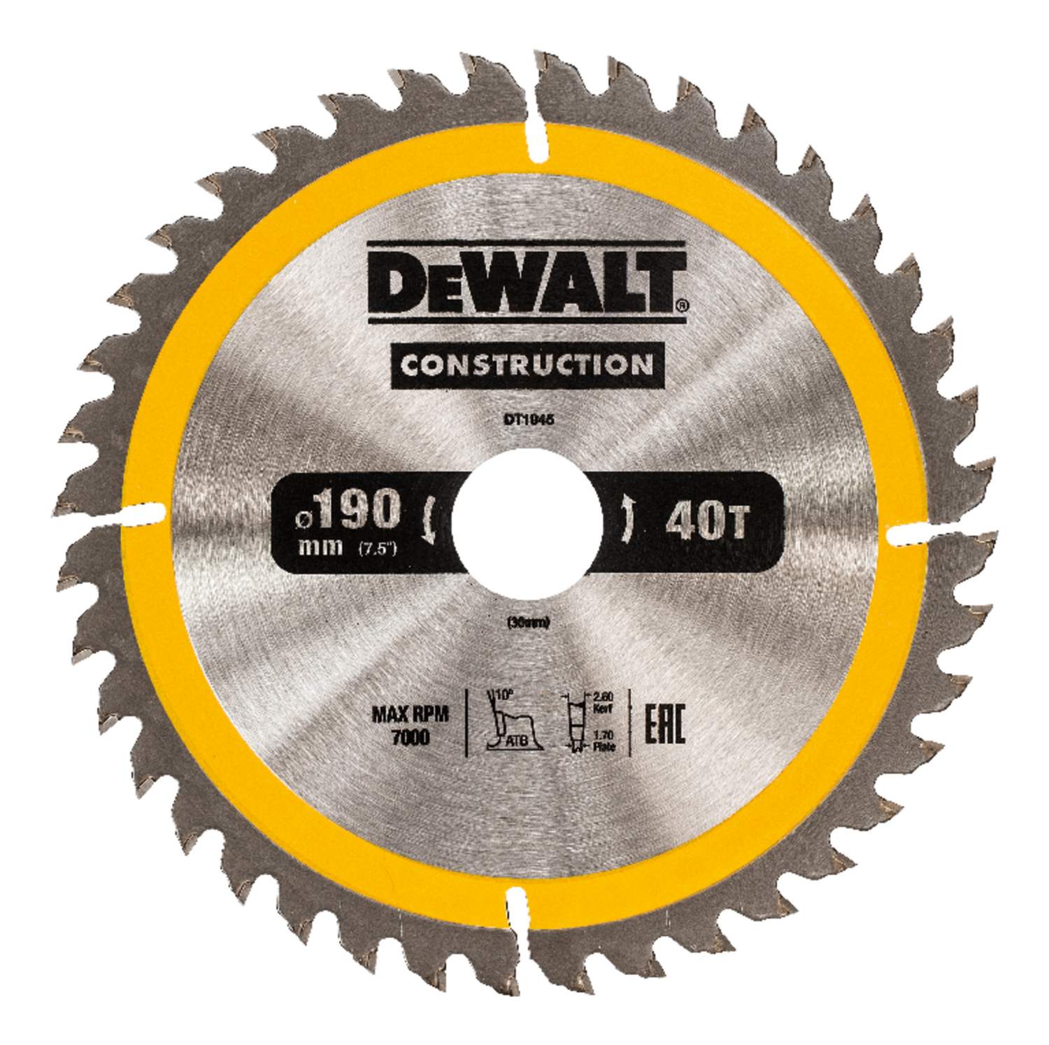 DEWALT DT1945-QZ 190x30mm 40 DIS ELMAS TESTERE DW