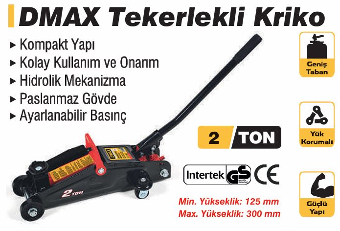 DMAX DMX4199 TEKERLEKLI KRIKO 2 TON