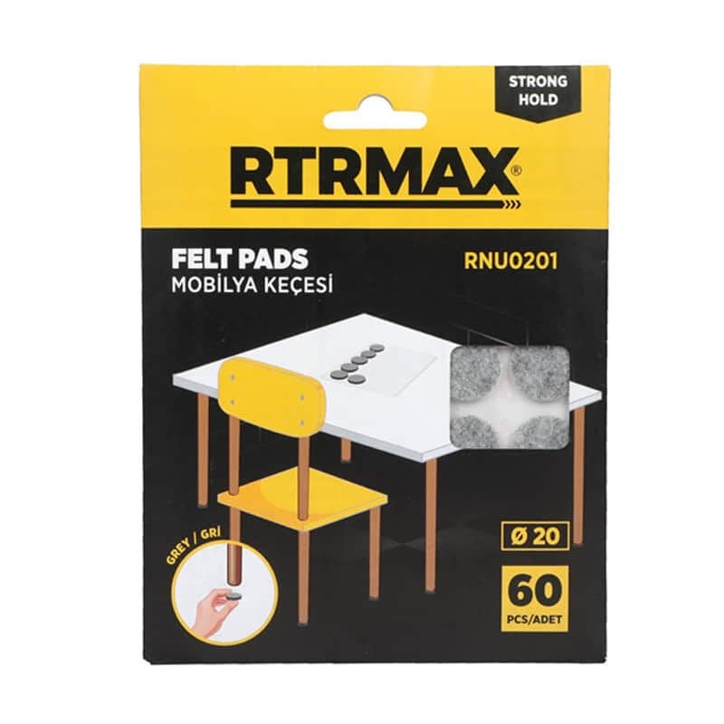 RTRMAX RNU0201 MOBILYA ALTI KEÇESI GRI 20 MM