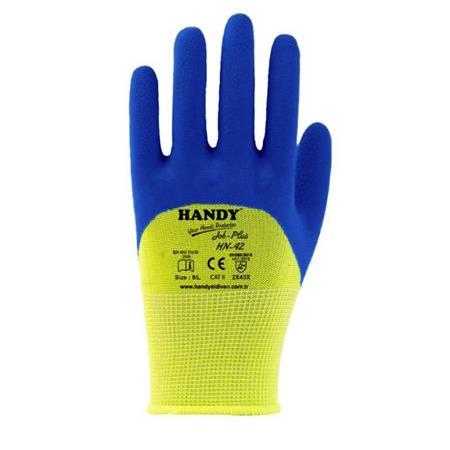 HANDY JOB-PLUS HN-42 LATEKS KAPLI IS ELDIVENI SARI MAVI NO:10