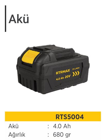 RTRMAX SMART-LION RTS5004 AKÜ 4.0Ah
