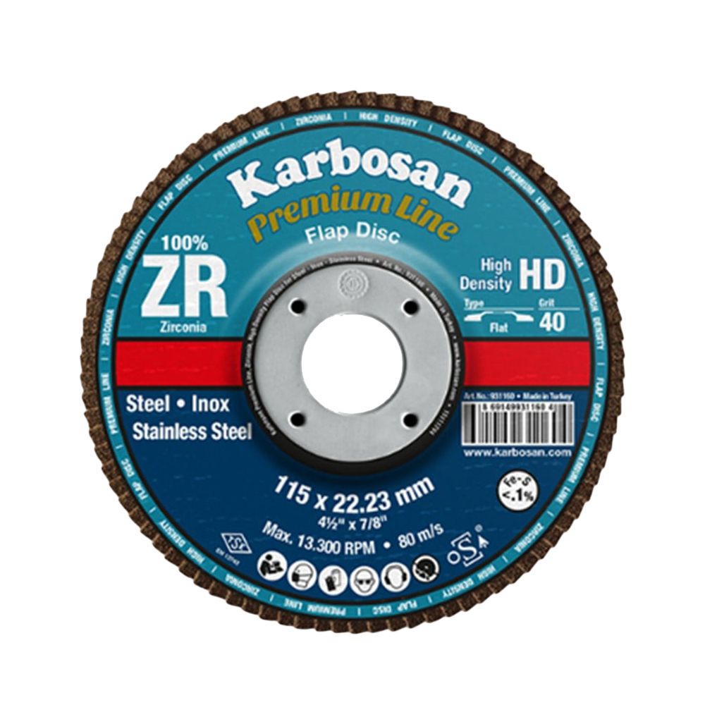 *KARBOSAN ZXPR22 ZR HD FLAP DISK ZIMPARA 115*40 KUM KONIK