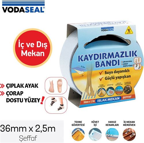 VODASEAL ISLAK MEKAN KAYDIRMAZLIK BANDI 36 MM X 2,5 MT - SEFFAF