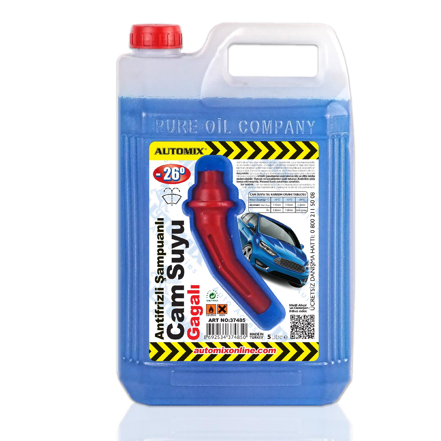 AUTOMIX -26° CAM SUYU ANTIFRIZLI SAMPUANLI 5 LT GAGALI