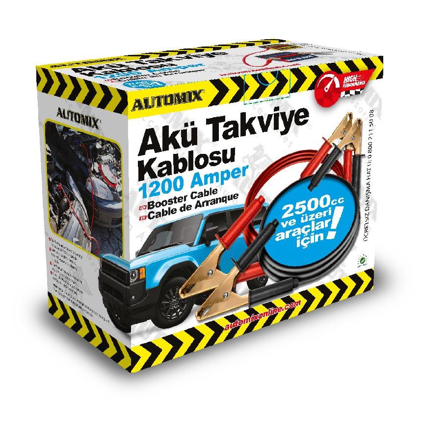 AUTOMIX AKÜ TAKVIYE KABLOSU 1200 AMPER KUTULU