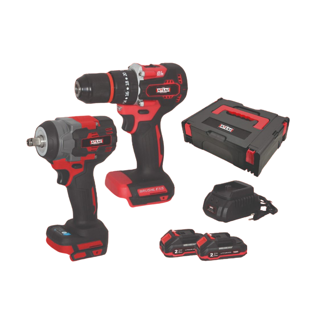 ATTLAS ATB 21 KS2A-202C KÖMÜRSÜZ KOMBO 2LI SET ( SOMUN SIKMA + VIDALAMA)