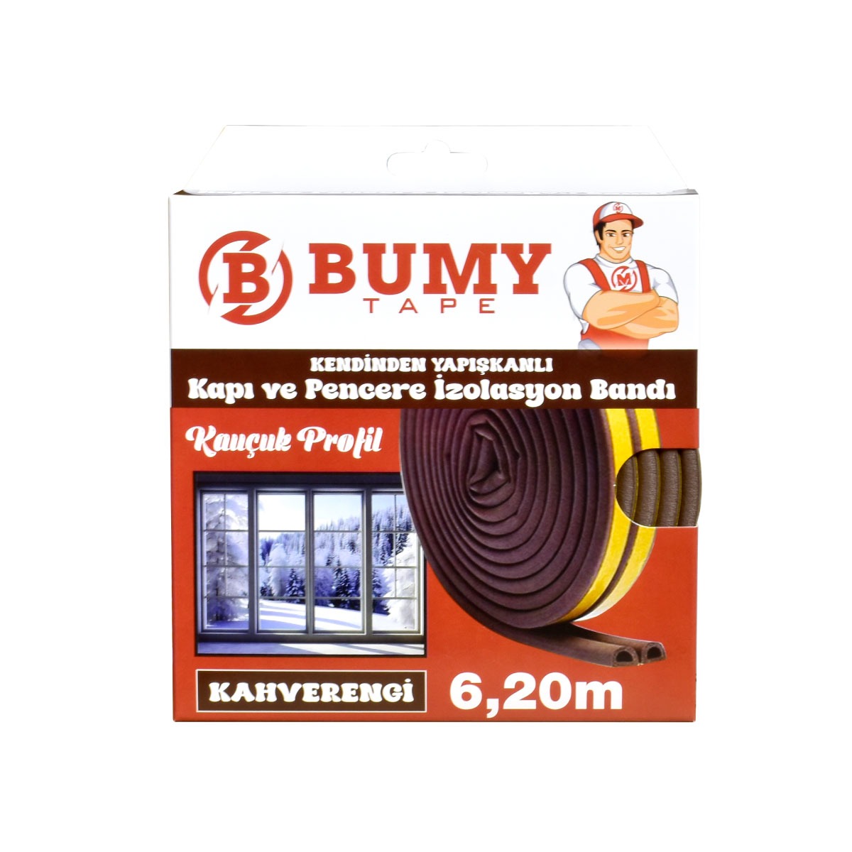 BUMY MFX9622 KAPI PENCERE BANDI D-PROFIL 6,20 M KAHVERENGI