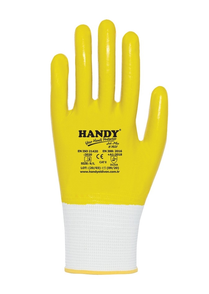 HANDY H-1601 NITRIL ELDIVEN SARI NO:10 TAM KAPLAMA