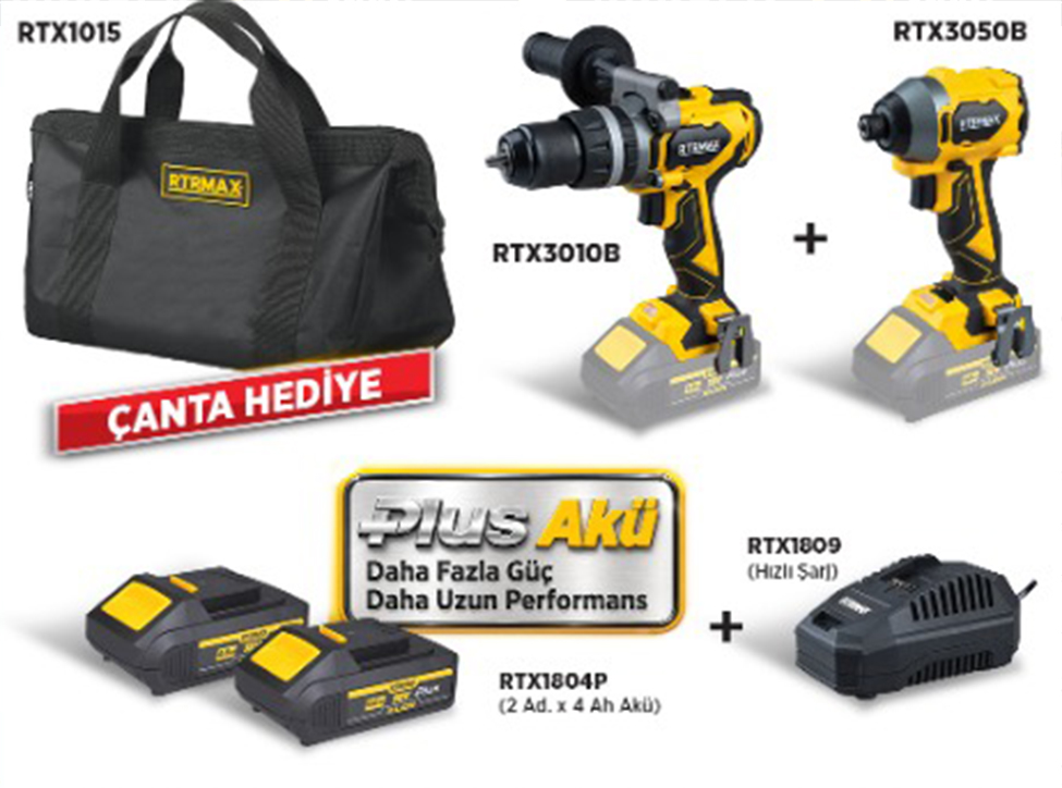 RTRMAX RTXSET47 2 LI ÇANTALI SET (RTX3010B+RTX3050B+RTX1804Px2+RTX1809+RTX1015)
