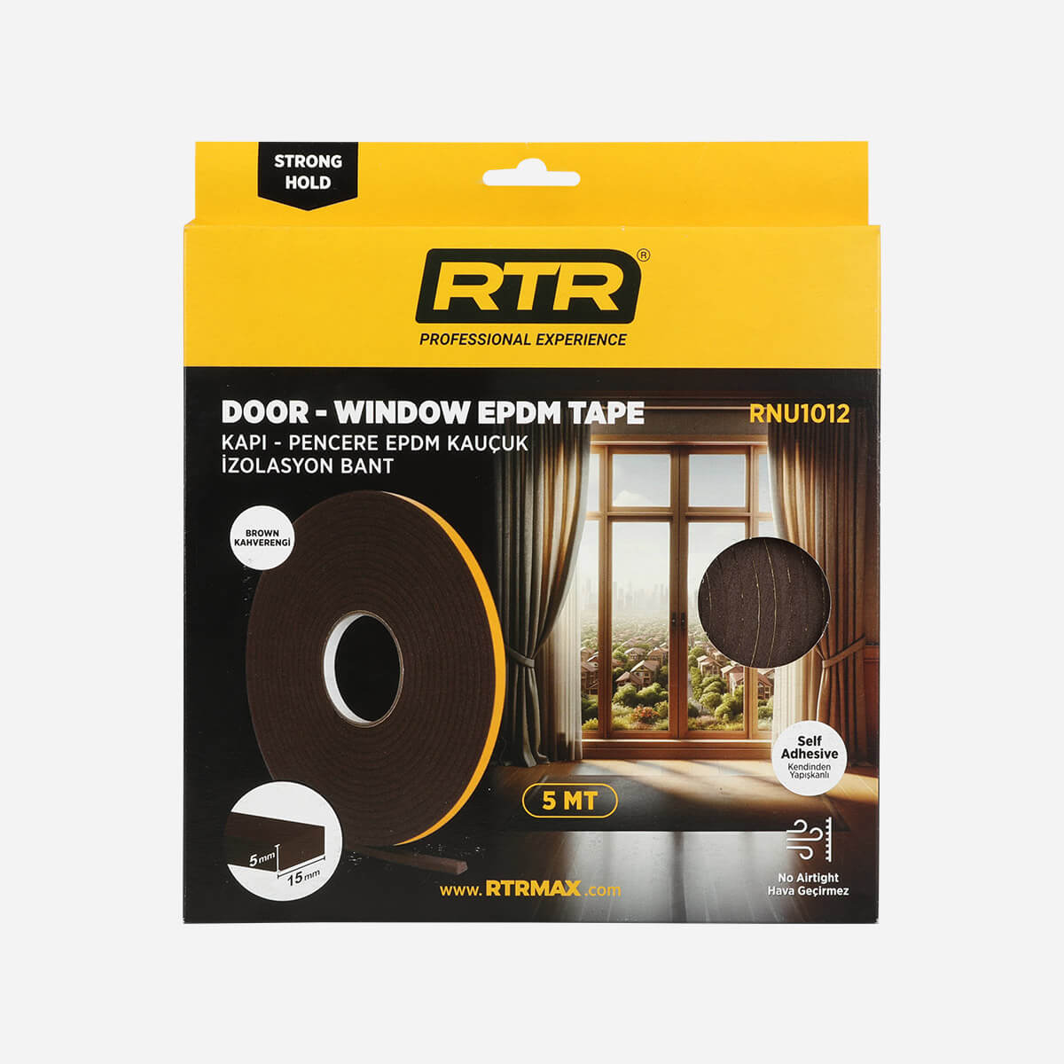 RTRMAX RNU1012 KAPI - PENCERE EPDM IZOLASYON BANT KAHVE 5 MT