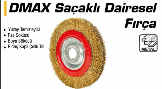 DMX4080 SAÇAKLI DAIRESEL TEL FIRÇA 200 MM