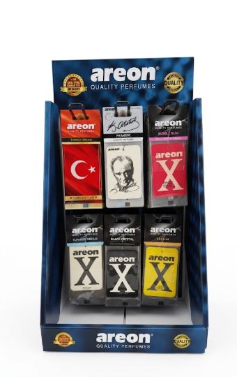 AREON 6 ÇUBUKLU KARTON MASA ÜSTÜ STAND 28x40x18cm 6 ÇESIT (120 ADET)