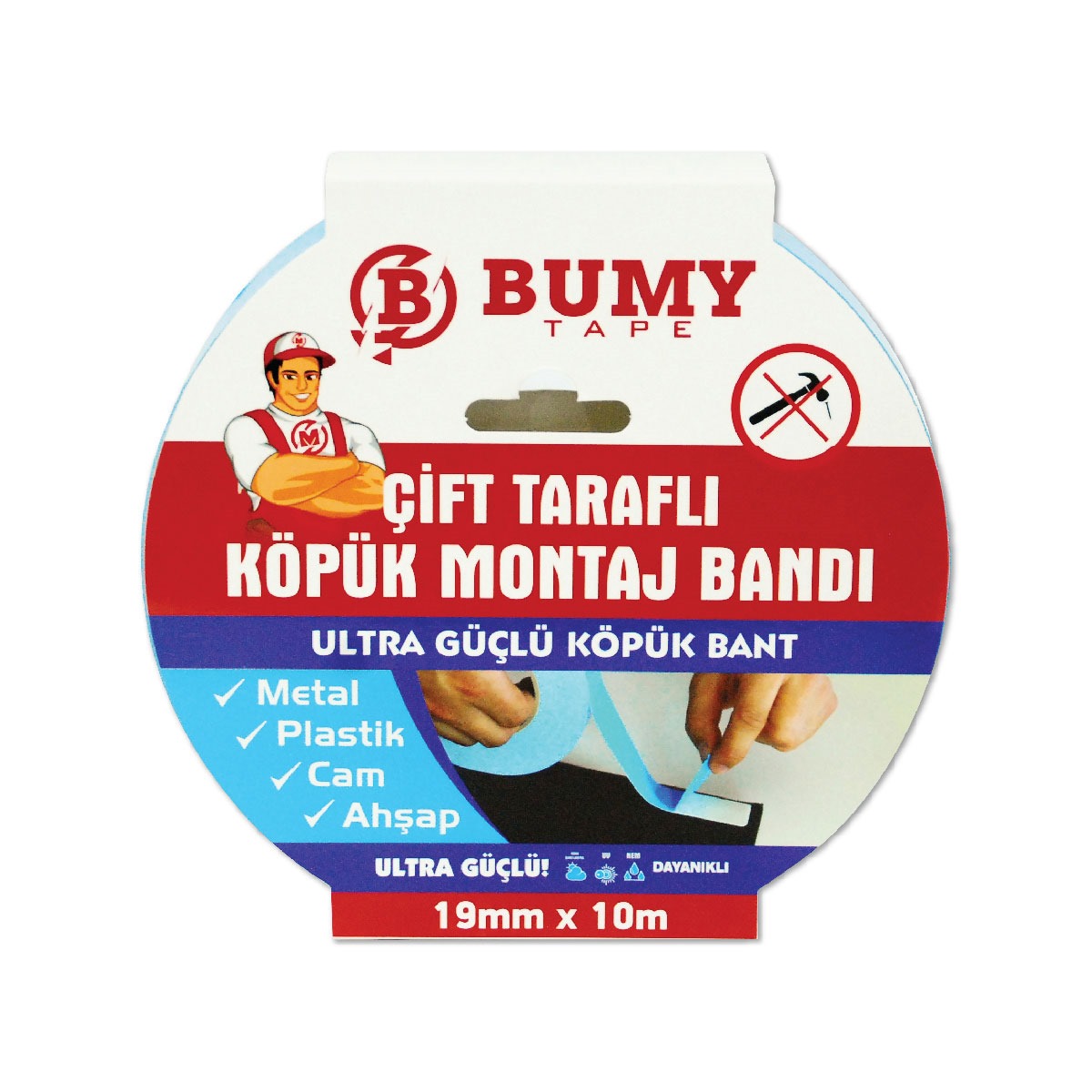 BUMY MFX9240 ÇIFT TARAFLI KÖPÜK MONTAJ BAND 19 MM X 10 MT BEYAZ